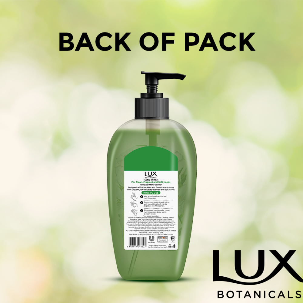 LUX HAND WASH ALOE VERA BOTTLE 220ML