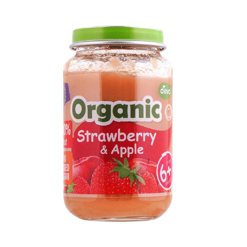 DEVA BABY FOOD STRAWBERRY & APPLE 6+ MONTH ORGANIC 190 GM