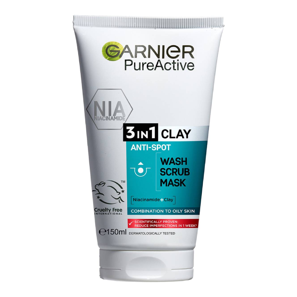 GARNIER PURE WASH SCRUB ACTIVE MASK 150 ML