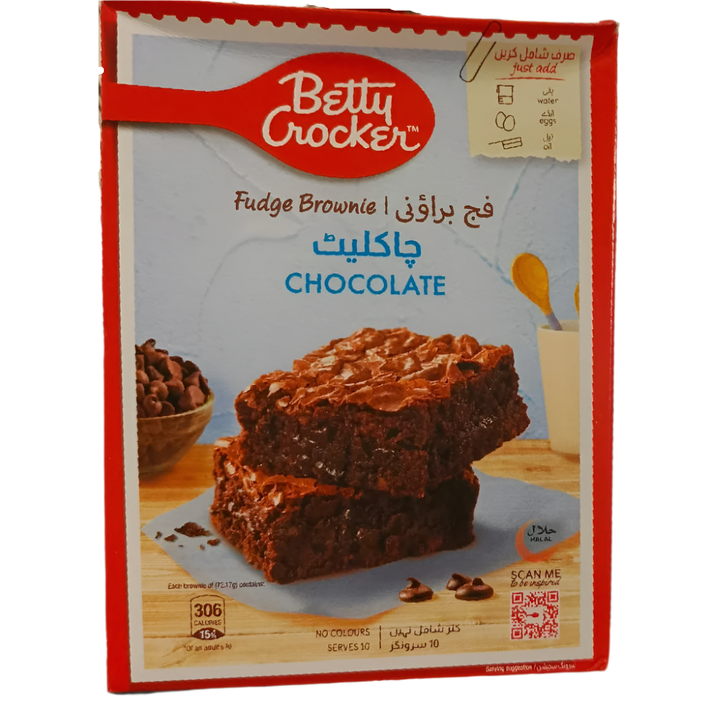 BETTY CROCKER FUDGE BROWNIE MIX CHOCOLATE 500 GM BASIC