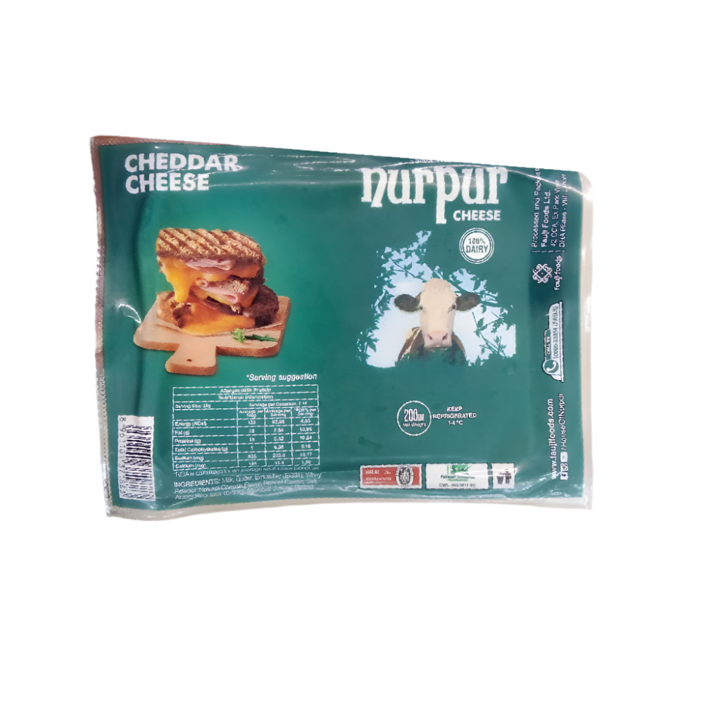 NURPUR CHEDDAR CHEESE BLOCK 200GM