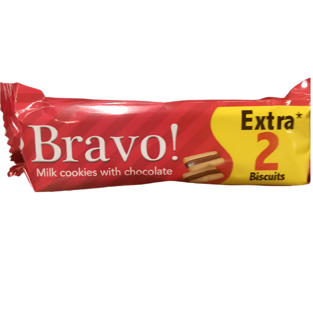 KOLSON BRAVO MILK COOKIES WITH CHOCOLATE 32 GM