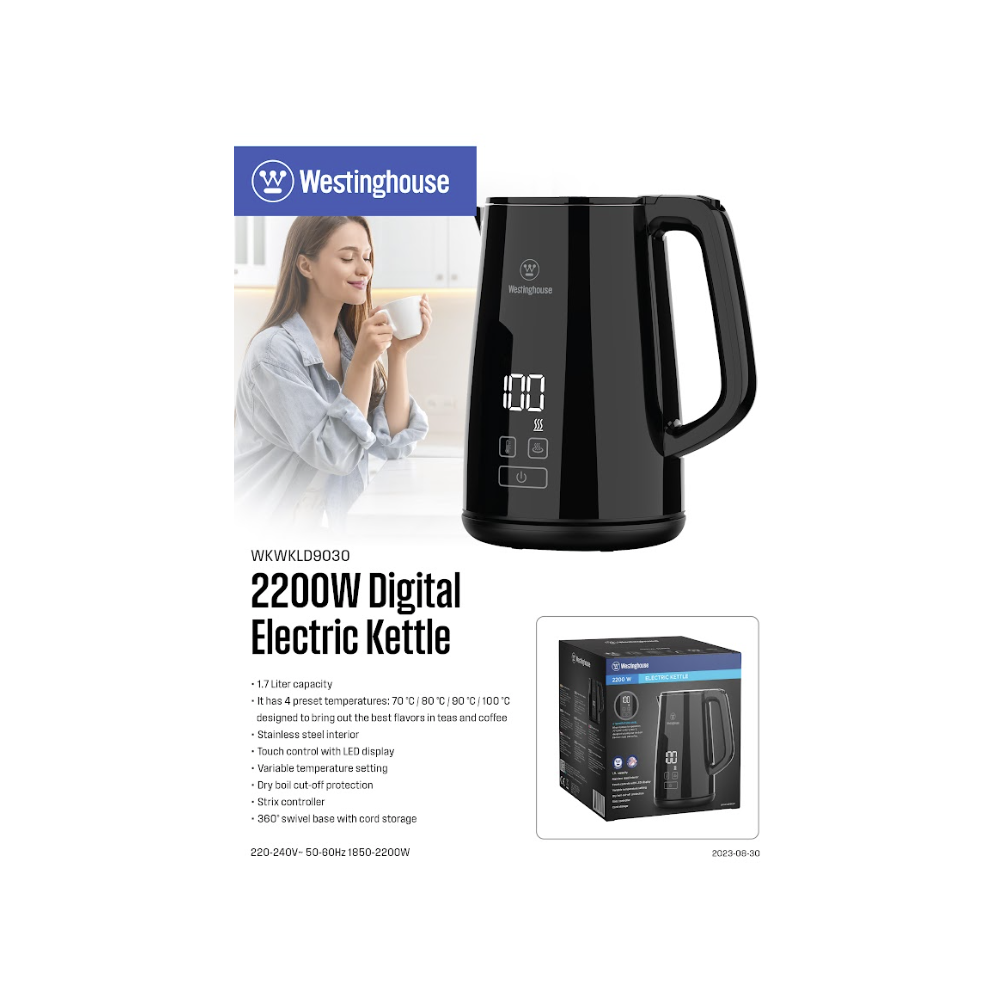 WESTINGHOUSE ELECTRIC KETTLE DIGITAL WKWKLD9030
