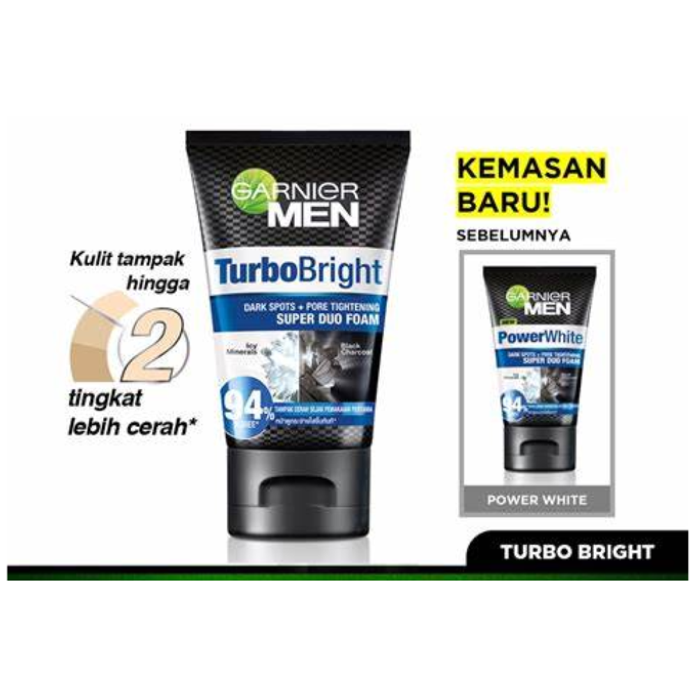 GARNIER MEN FACE WASH POWER WHITE SUPER DUO 100 ML