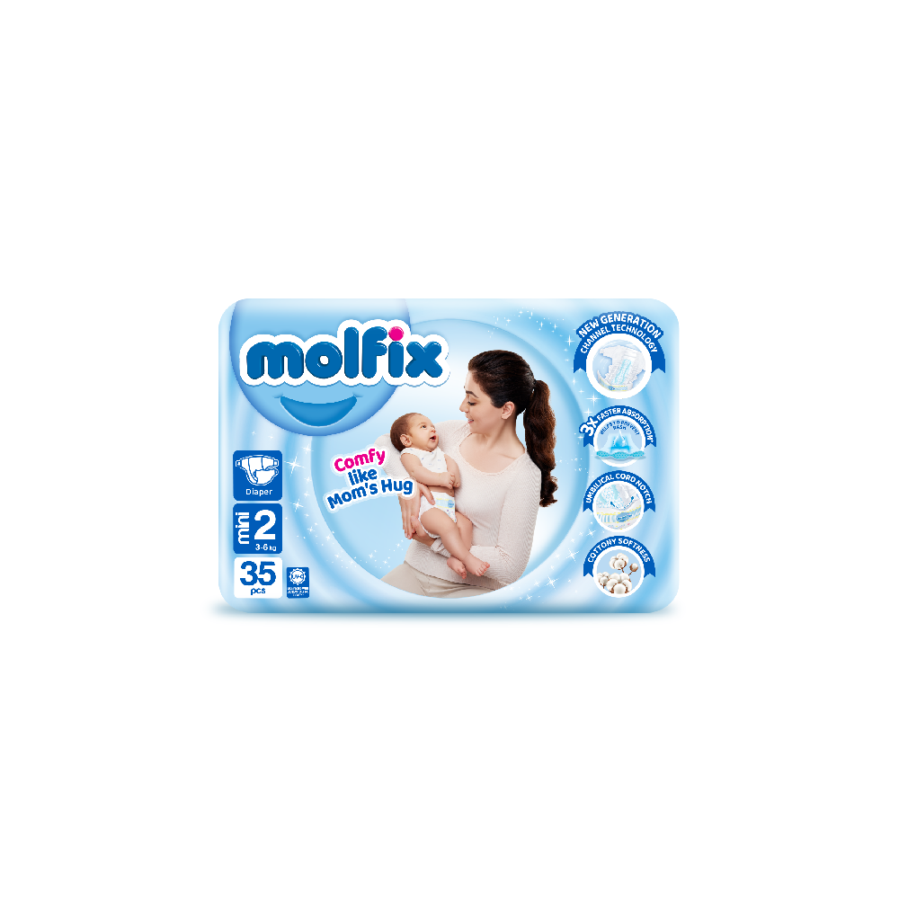 MOLFIX DIAPERS MINI NO2 3-6 KG 35 PCS