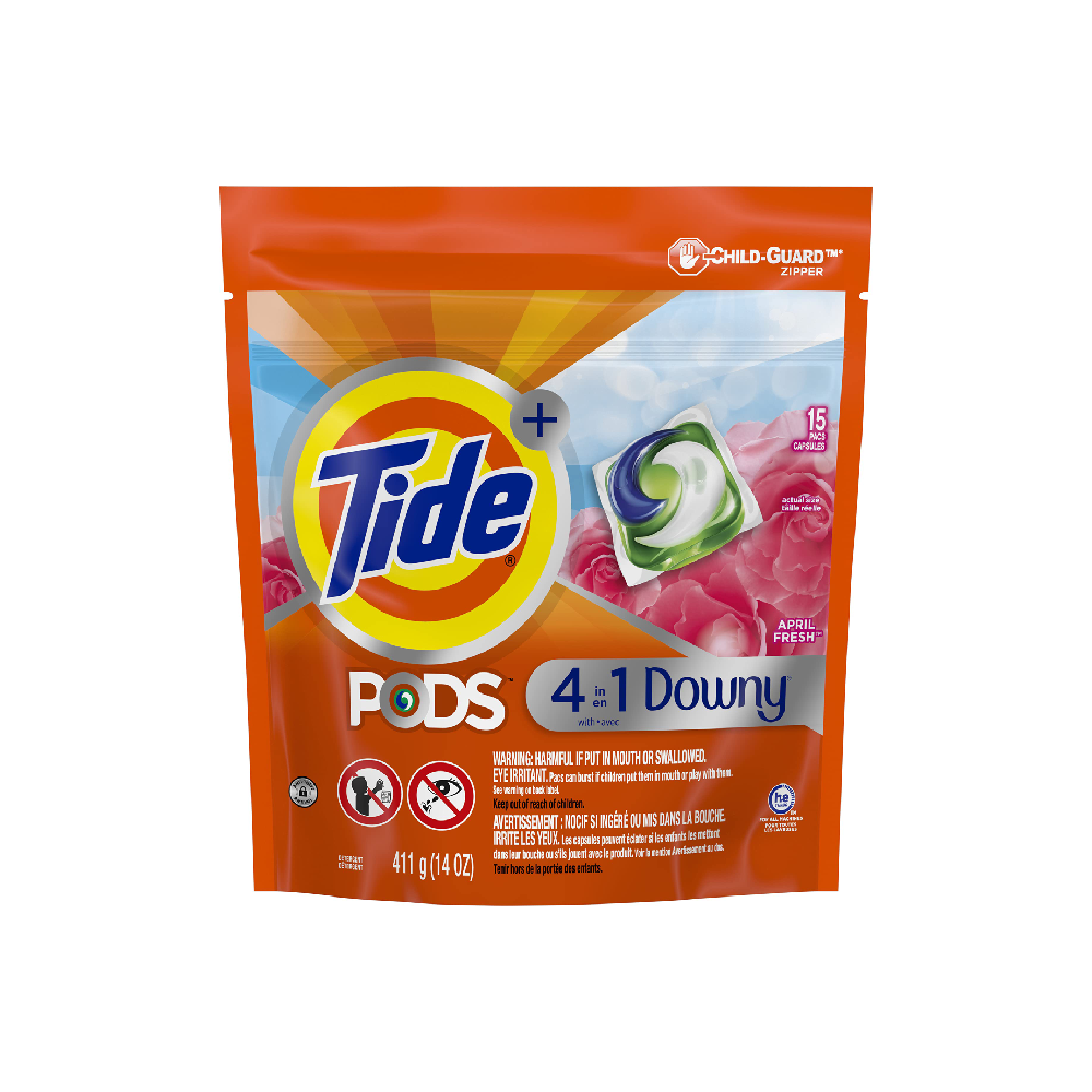 TIDE LIQUID WASHING PODS DOWNY 4IN1 12PC 328 GM