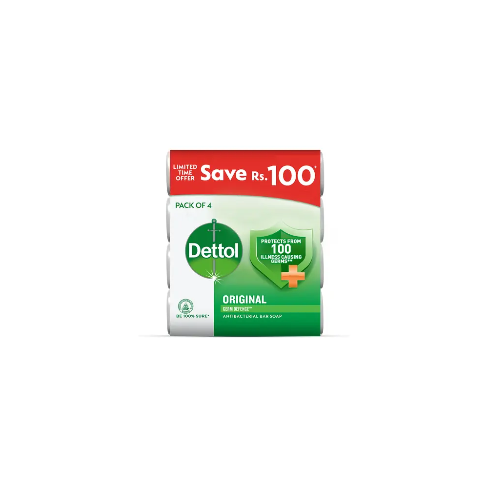 DETTOL ANTIBACTERIAL SOAP ORIGINAL SAVE RS 45 4X110GM