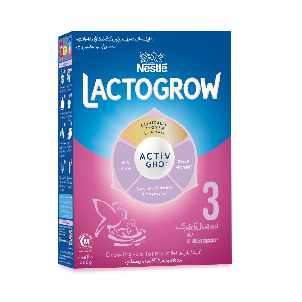 NESTLE LACTOGROW 3 MILK POWDER GENTLE GROW 400 GM