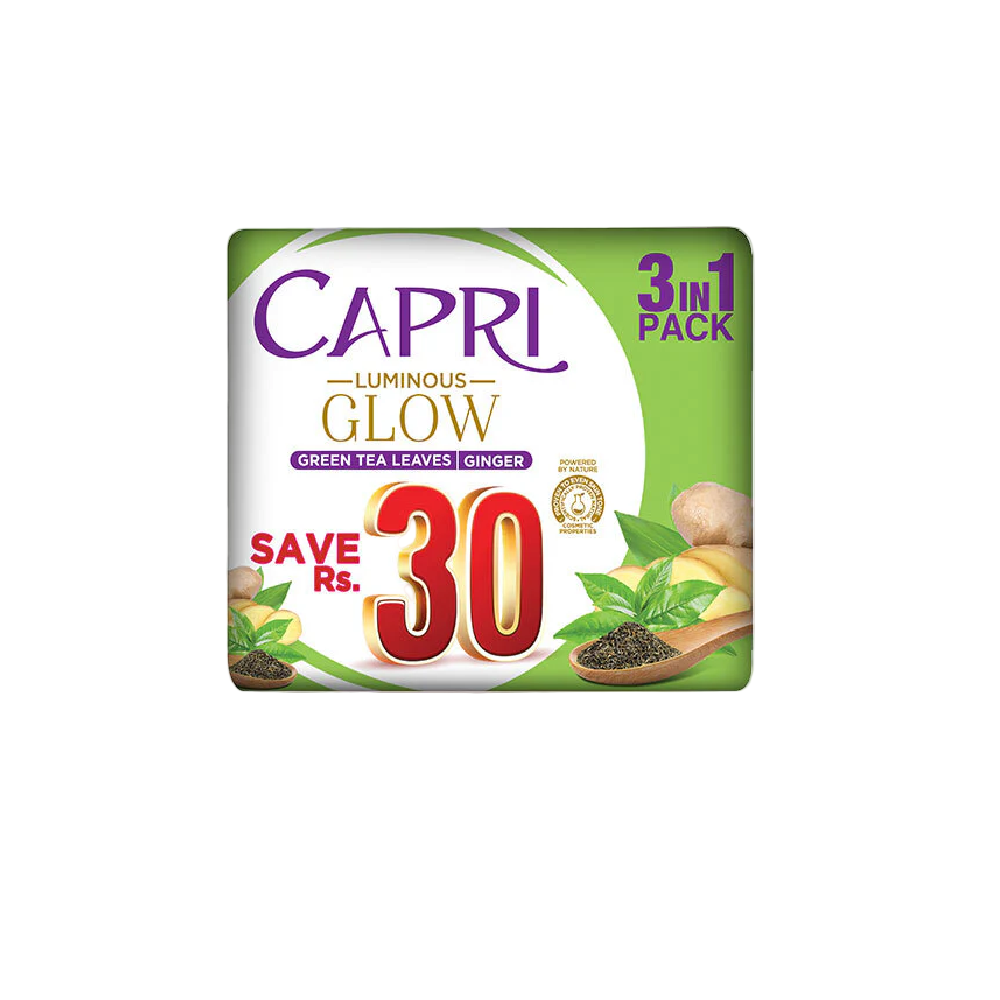 CAPRI SOAP REFRESHING PURIFYING GREEN TEA 3PC PACK 405GM