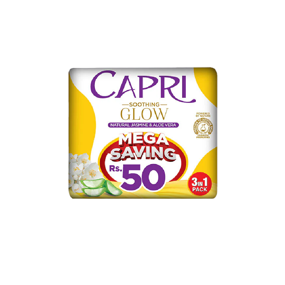 CAPRI SOAP MOISTURISING ALOE-NURTURE FAMILY PACK 3X150 GM