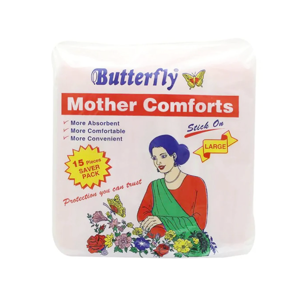 MOTHER COMFORTS BUTTERFLY STICK ON LARGE 15PADS
