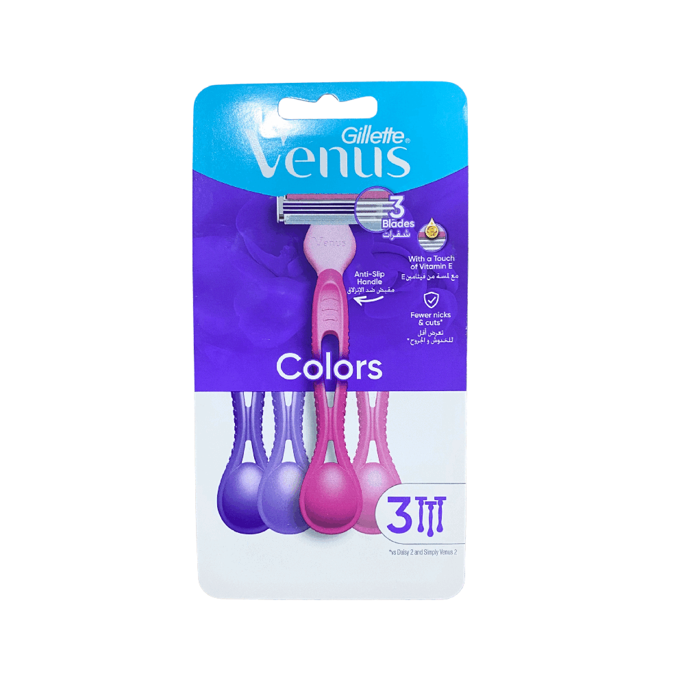 GILLETTE VENUS 3 COLORS RAZOR 3PC PACK