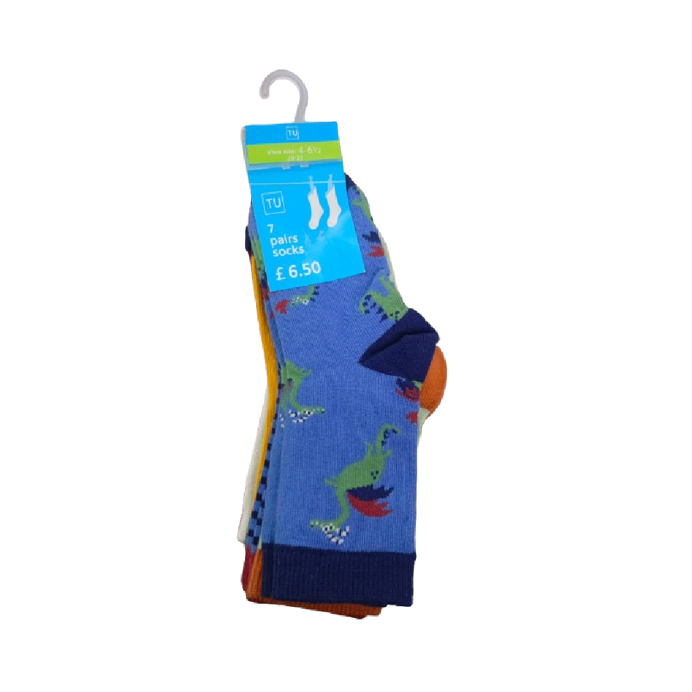BOYS SOCKS 7PC PACK IR-25 4-6.5
