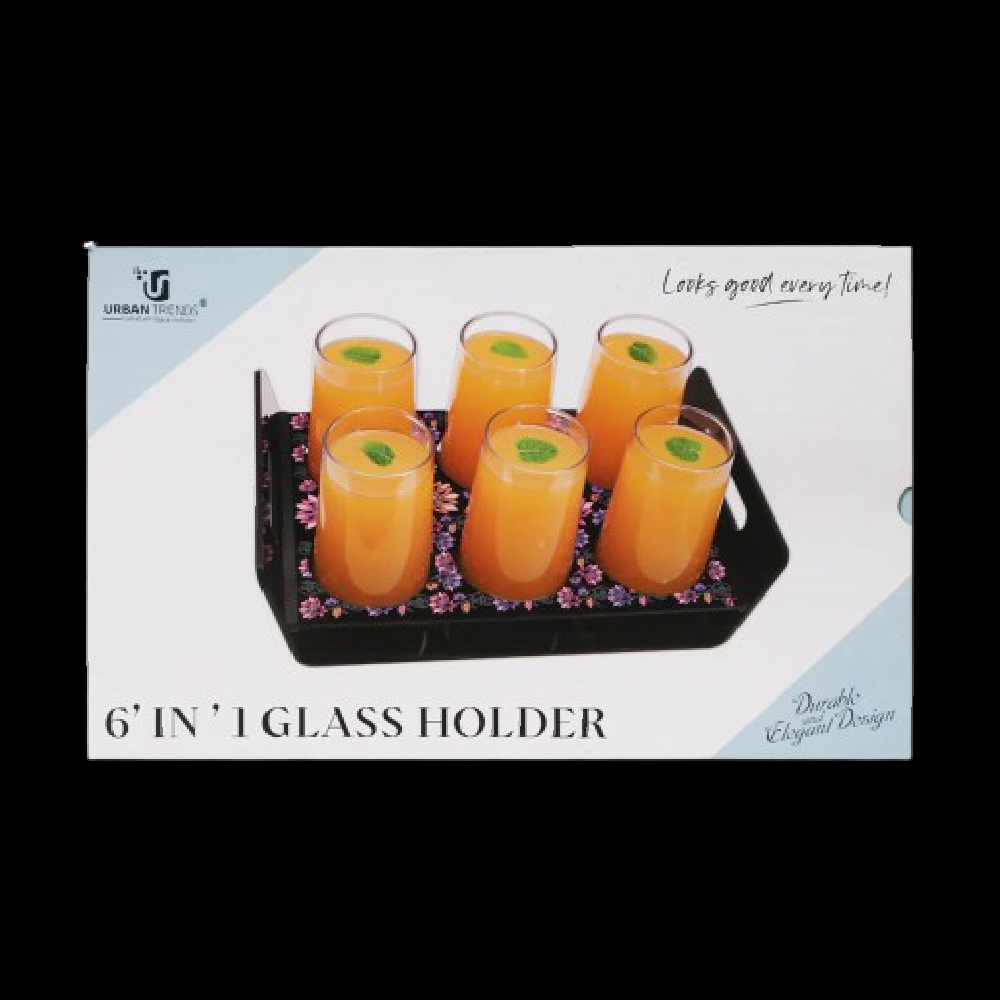 6 IN 1 GLASS HOLDER (DASHING BLACK) (Pack 6)