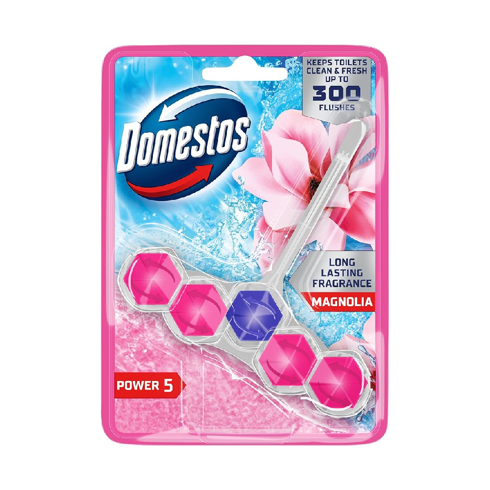 DOMESTOS TOILET FRESHNER PINK MAGNOLIA 5 POWER 55 GM