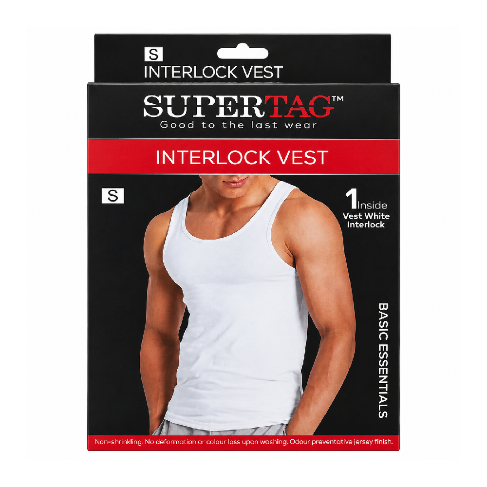 SUPER TAG INTERLOCK SANDO VEST P1
