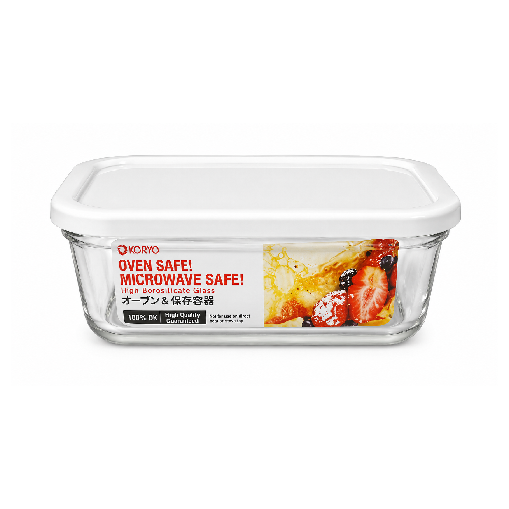 LOCK & LOCK GLASS EASY SEAL-RECTANGULAR-360ML-WHT