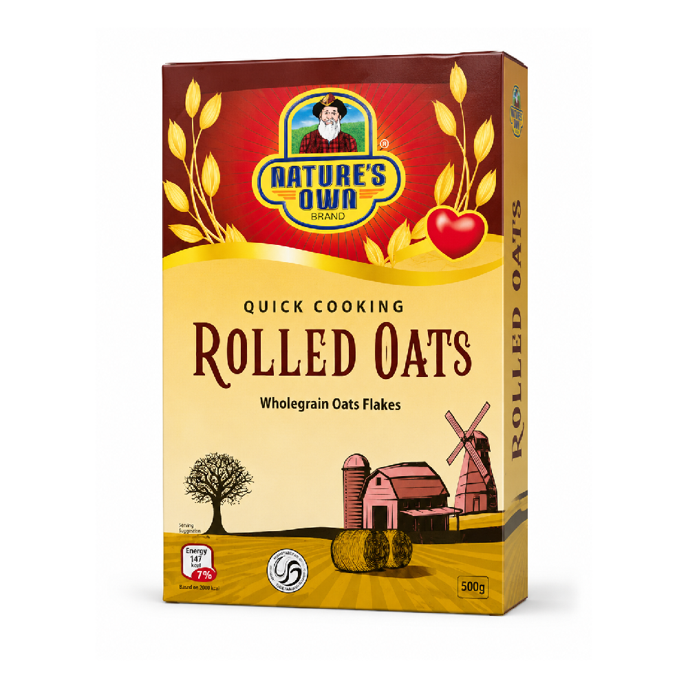NATURE OWN ROLLED OATS WHOLE GRAIN 500 GM