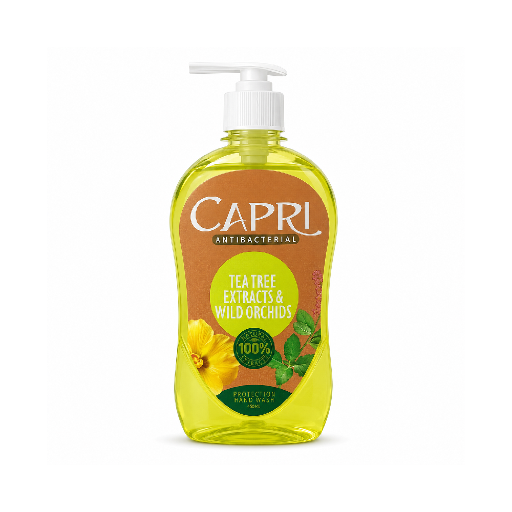 CAPRI ANTIBACTERIAL HAND WASH TEA TREE 450 ML BOTTLE