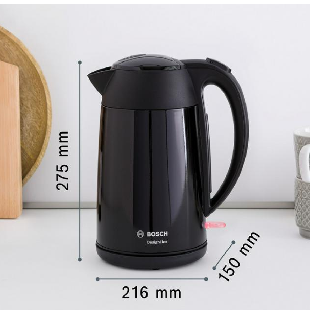BOSCH ELECTRIC KETTLE BLACK STEEL TWK3P423GB