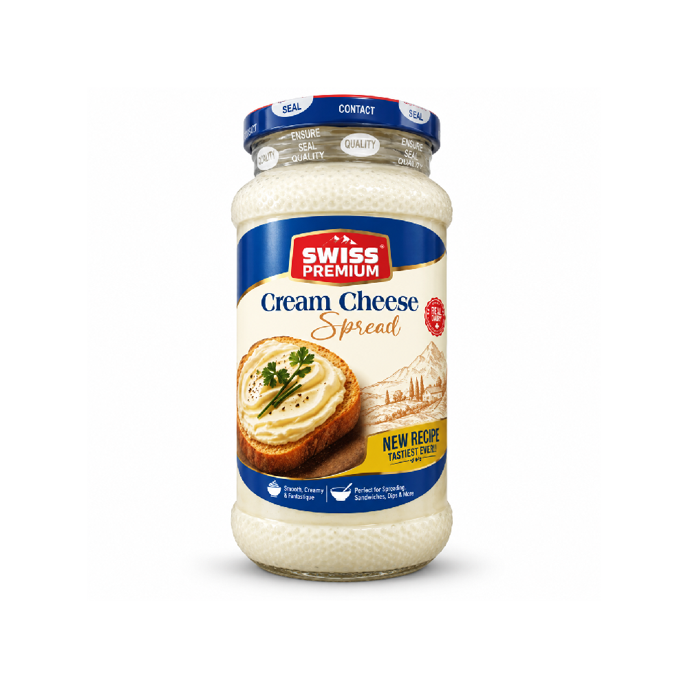 SWISS PREMIUM ORIGINAL PROCESSED CREAM CHEESE SPREAD JAR 250