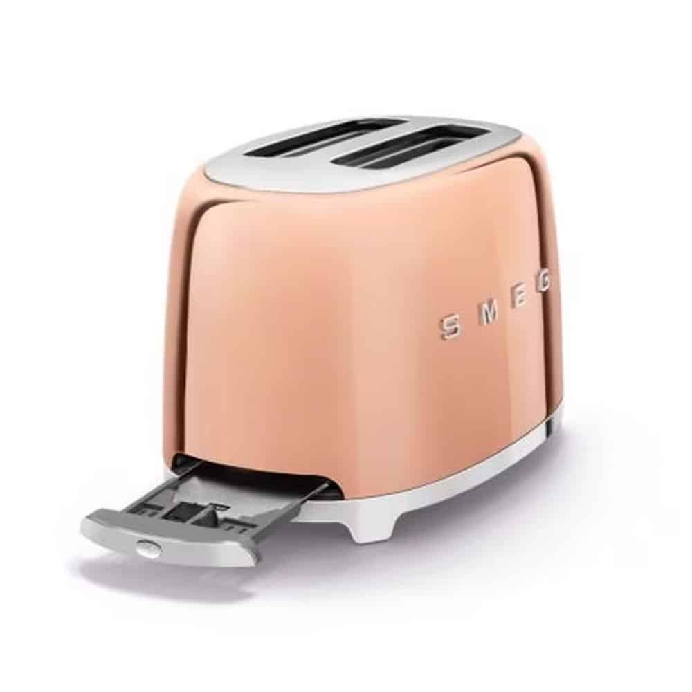 SMEG 50S RETRO TOASTER 2 SLICE ROSE GOLD TSF01RGAU