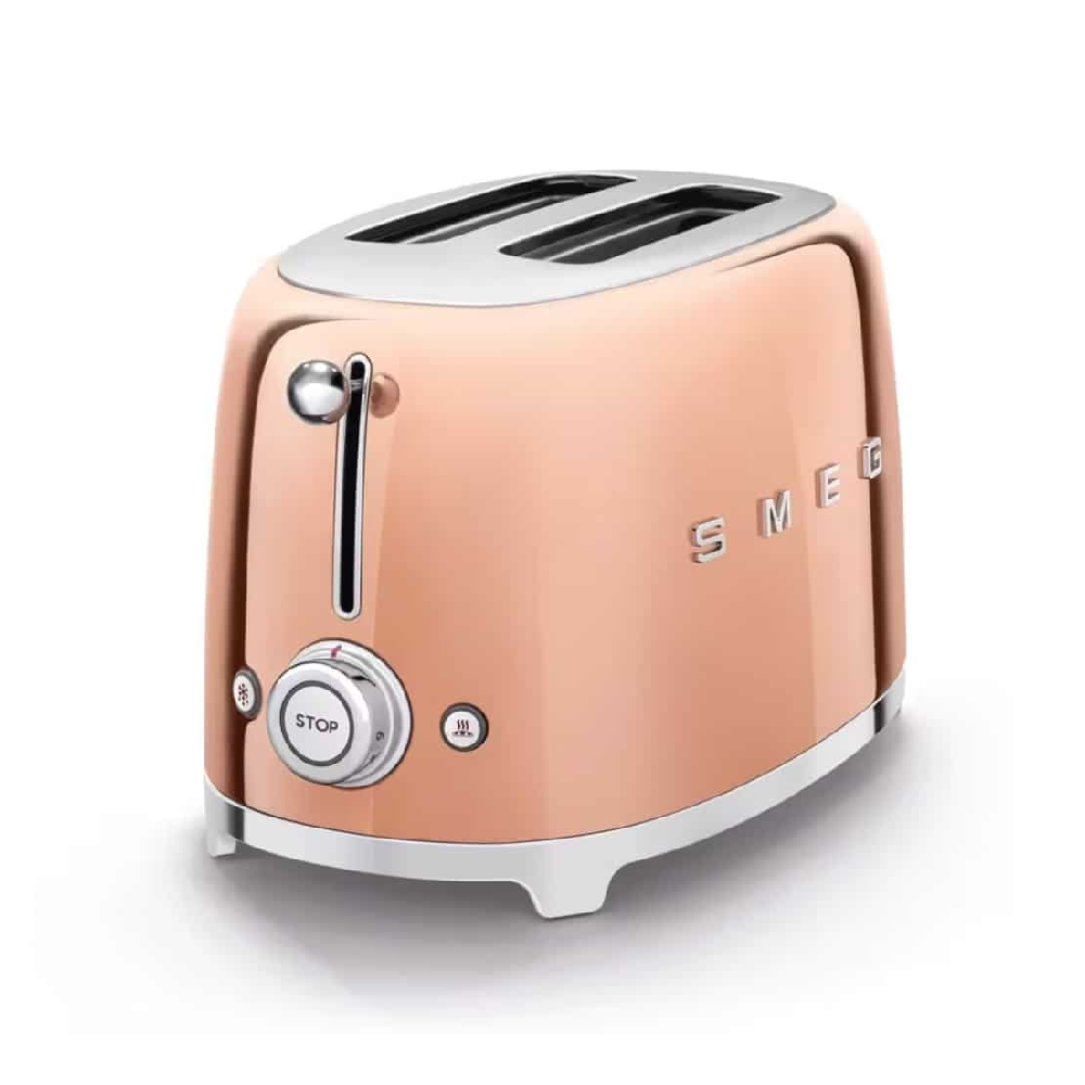 SMEG 50S RETRO TOASTER 2 SLICE ROSE GOLD TSF01RGAU
