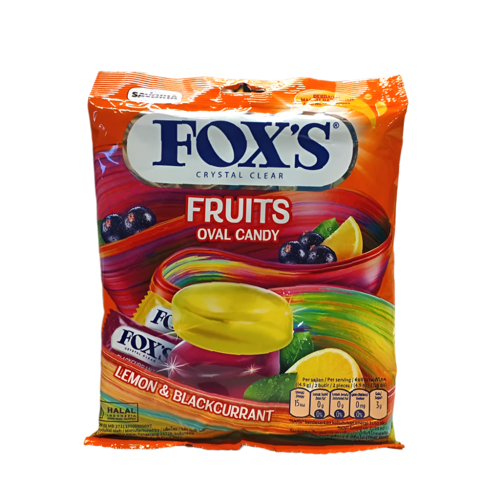 FOXS OVAL CANDY MIX FRUITS CRYSTAL CLEAR 125 GM