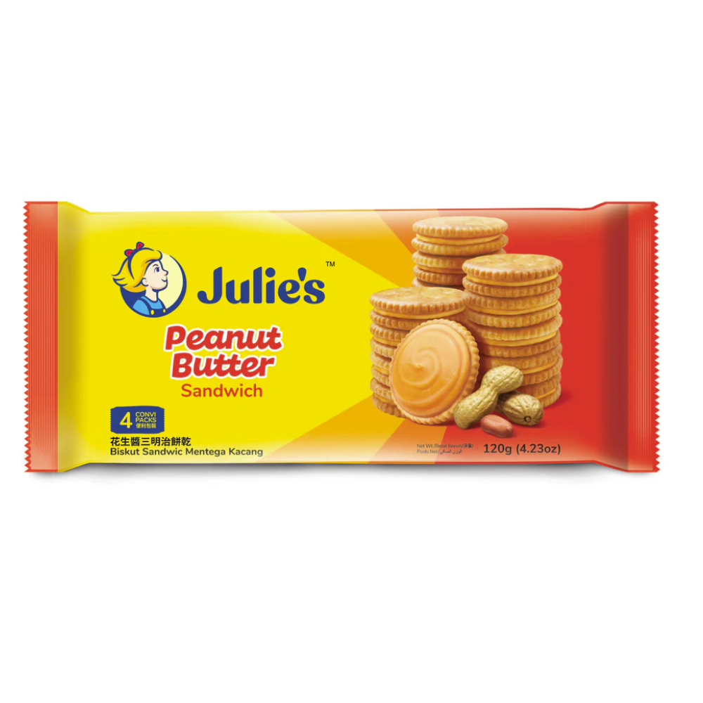 JULIES PEANUT BUTTER SANDWICH BISCUITS 120 GM
