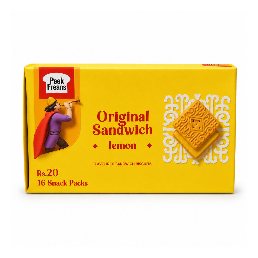 PEEK FREANS LEMON SANDWICH SNACK PACK 32 GM BOX 16PC