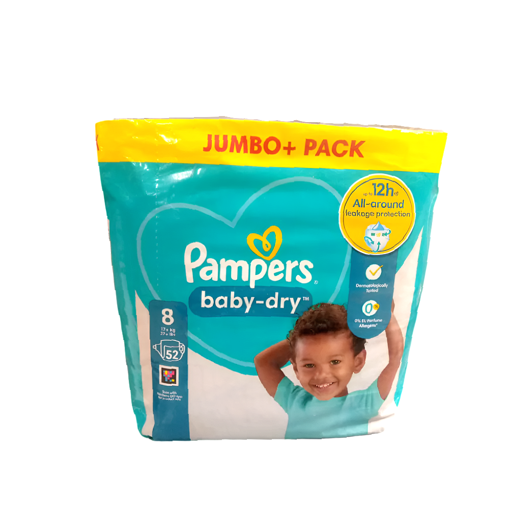 PAMPERS DIAPER BABY DRY NIGHT JUMBO 17-37 KG 52S