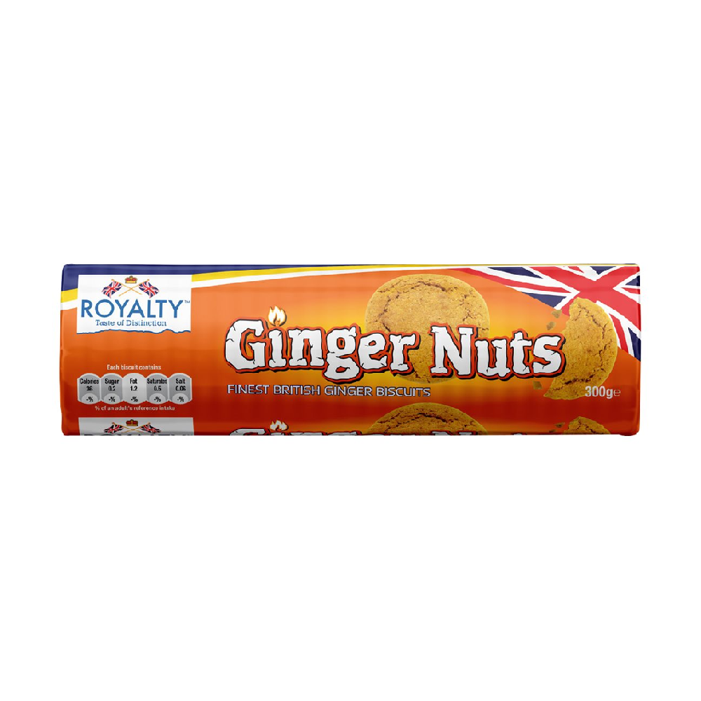 ROYALTY BISCUIT GINGER NUTS 300 GM