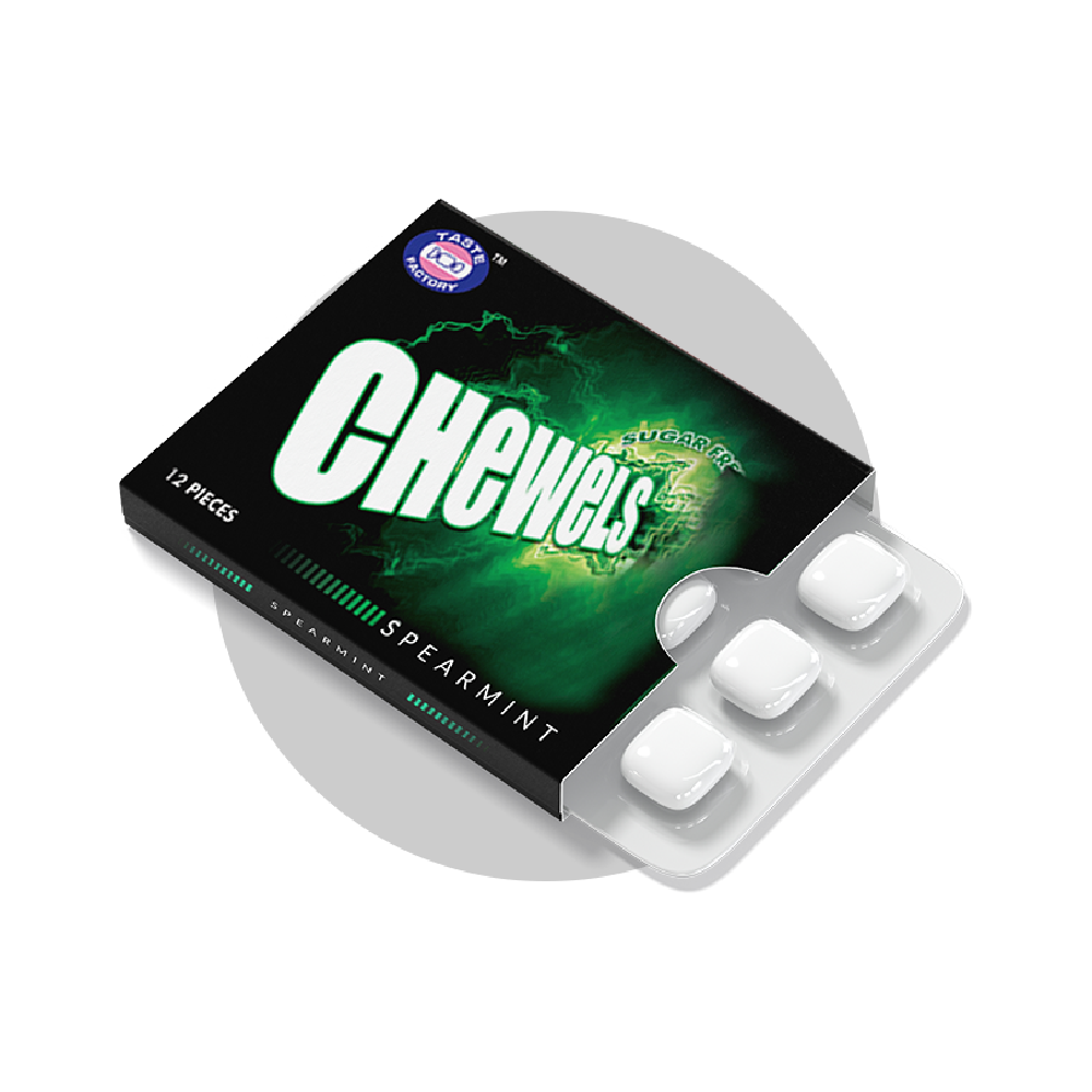 CHEWELS CHEWING GUM SPEARMINT SUGAR FREE PC