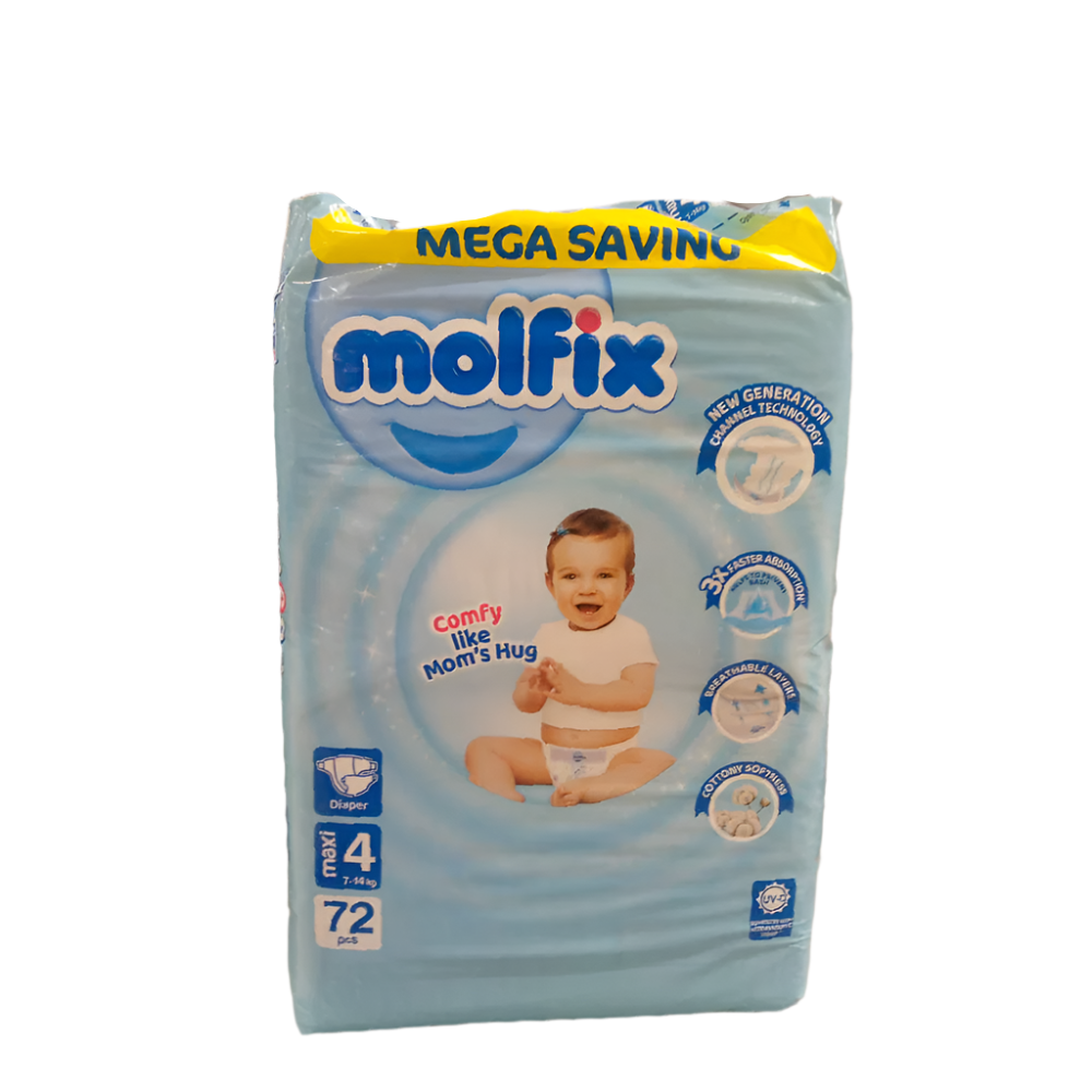 MOLFIX DIAPERS 4 MAXI 7-14 KG 72 PCS