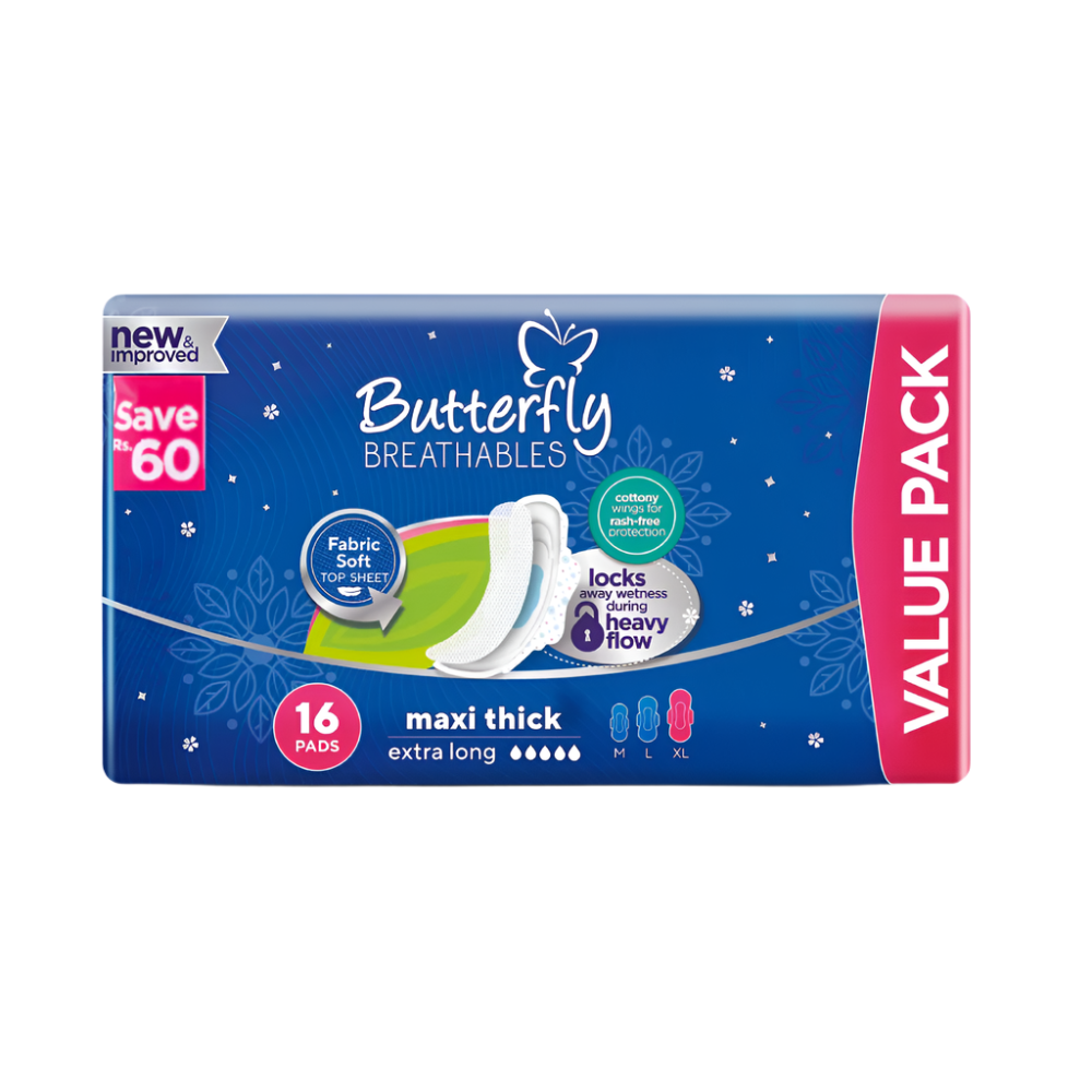 BUTTERFLY BREATHABLES MAXI THICK EXTRA LONG 16 PCS PROMO PAC