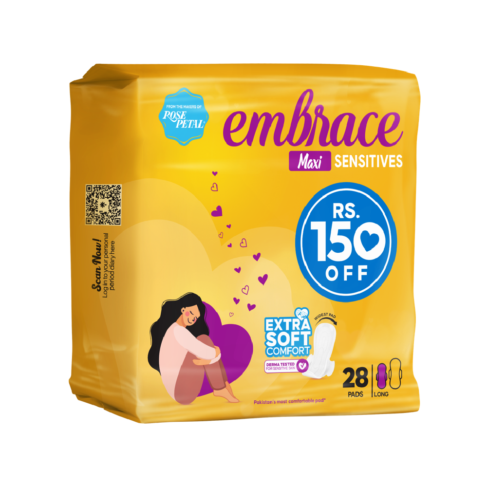 EMBRACE SENSITIVES MAXI LONG TRIO PACK 28 PCS