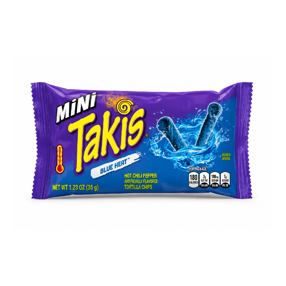 TAKIS CHIPS MINI BLUE HEAT HOT CHILI PEPPER 35 GM