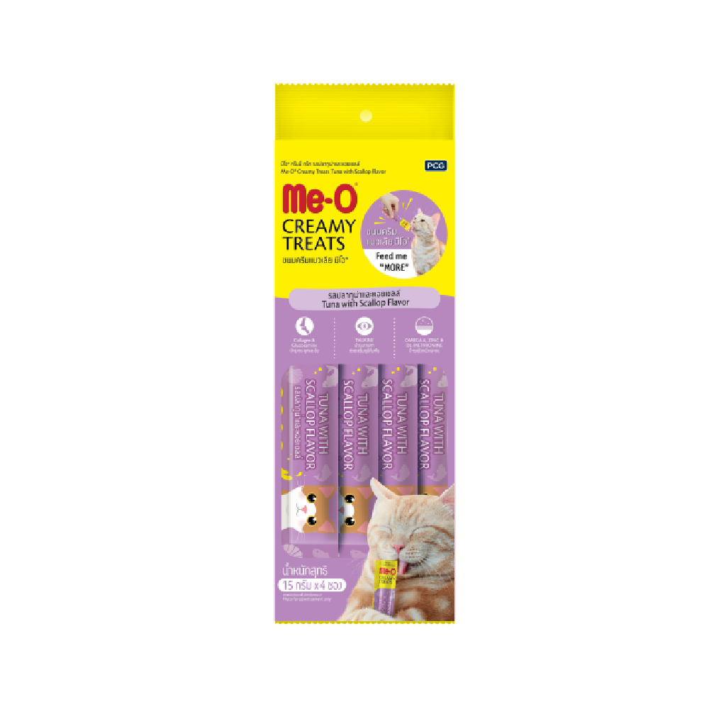 ME-O CAT FOOD CREAMY TREATS TUNA WITH SCALLOP 60 GM