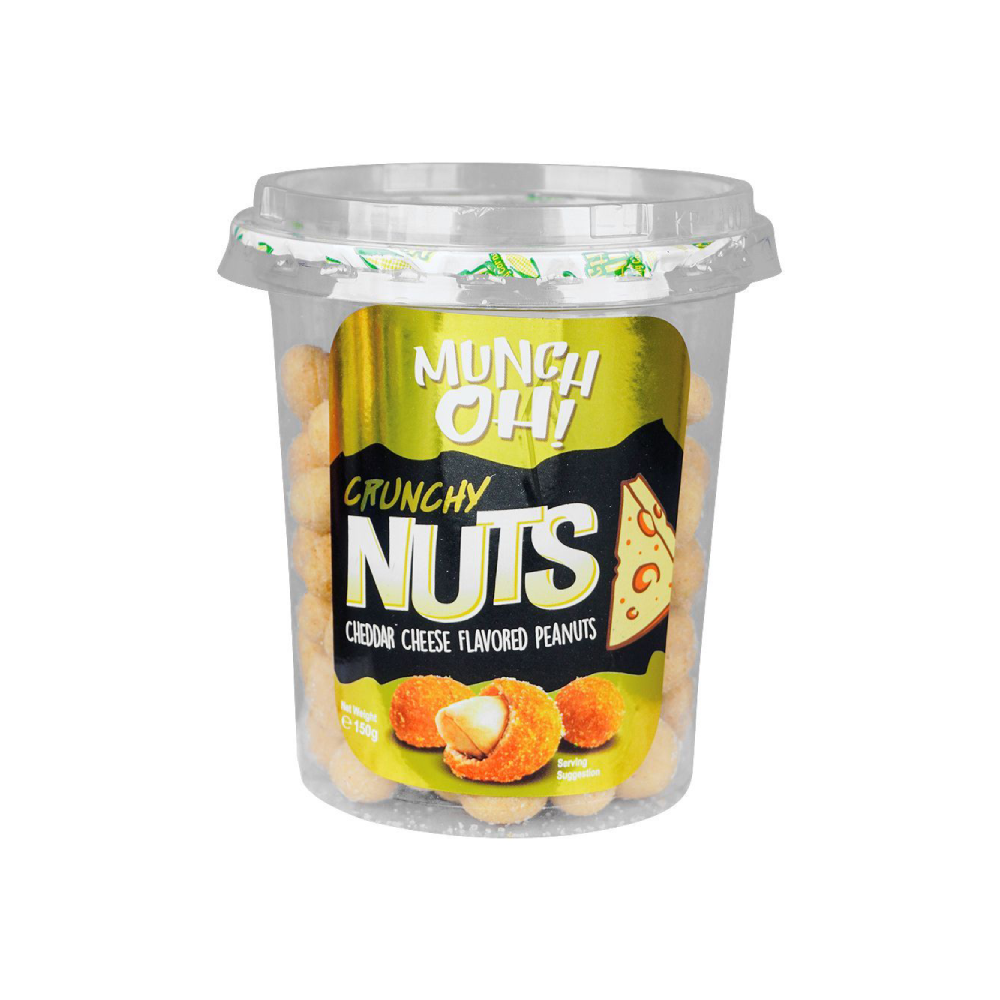 MUNCH OH CRUNCHY NUTS CHEDDAR CHEESE PEANUTS 150GM