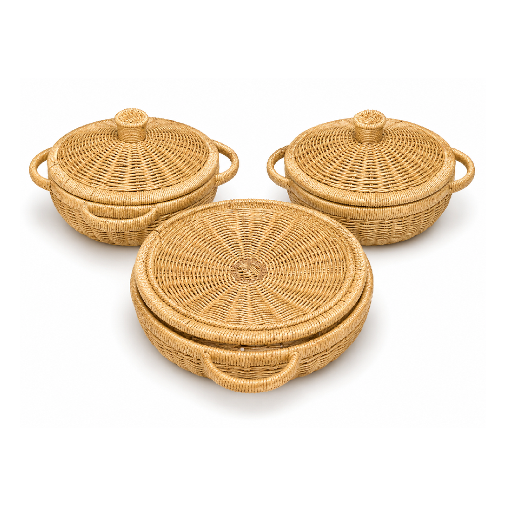 FRUIT BASKET SET 3PC CANE IR 981-19
