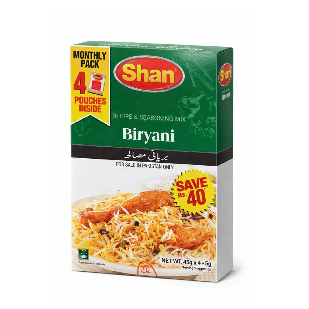 SHAN BIRYANI MASALA MONTHLY PACK 4X45 GM