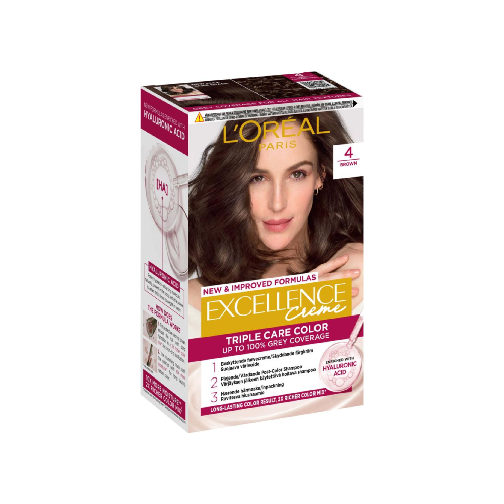 LOREAL EXCELLENCE CREME 4 BROWN PC