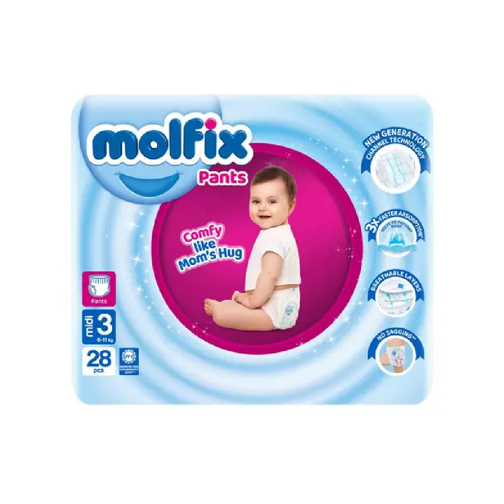 MOLFIX PANTS MIDI NO3 4-9 KG 28 PCS
