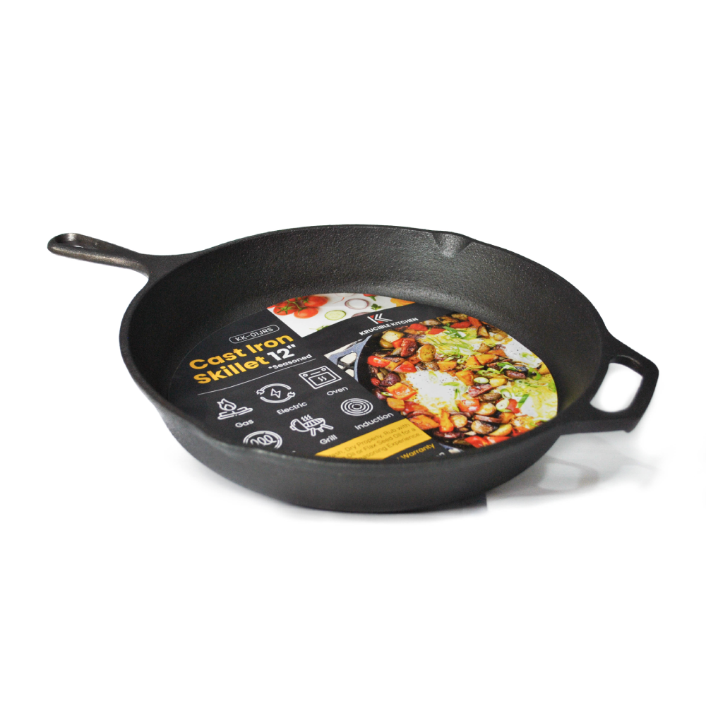 CAST IRON SKILLET 12 INCHES SEASONED