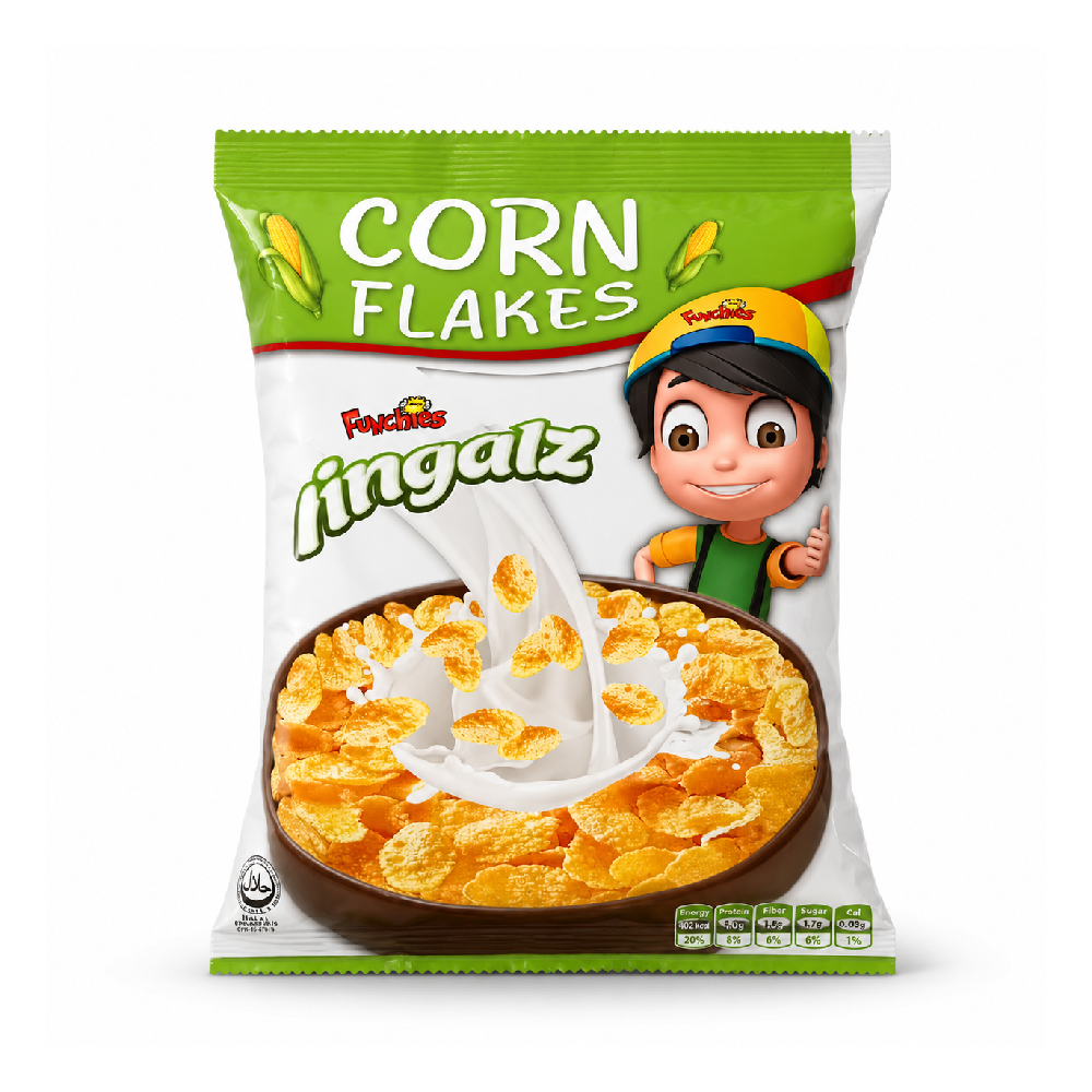 FUNCHIES MINGALZ CRON FLAKES 125GM