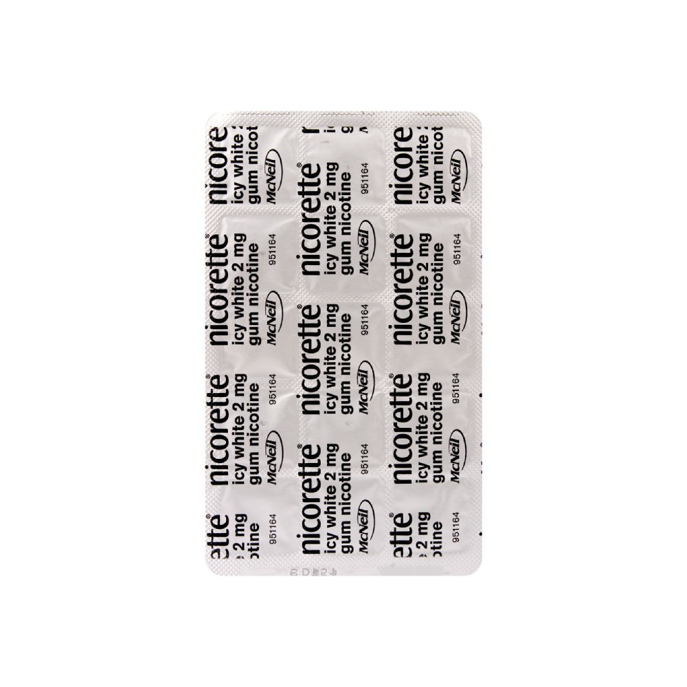 NICORETTE NICOTINE GUM ICY WHITE 2MG 15 PC