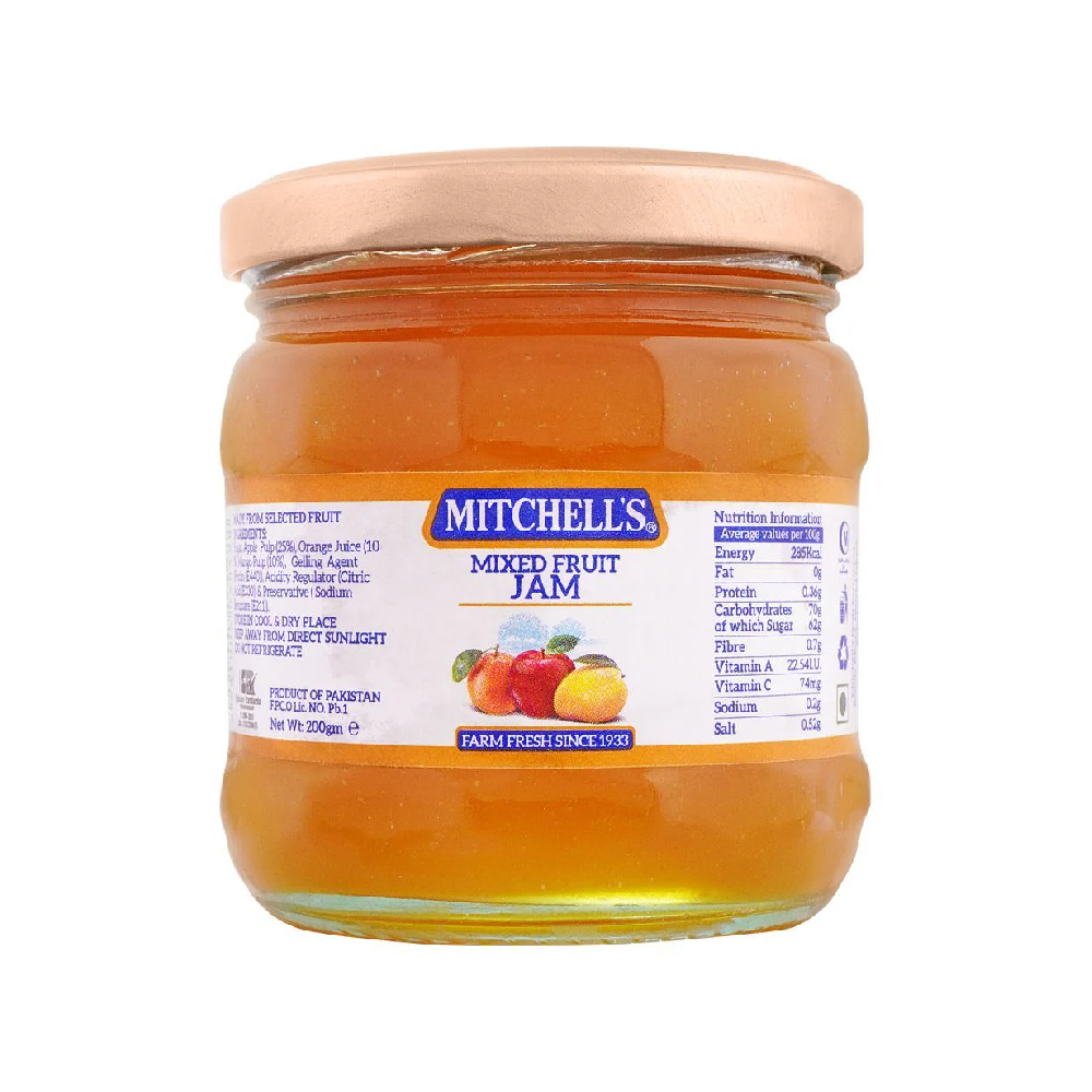 MITCHELLS JAM MIXED FRUIT 200 GM