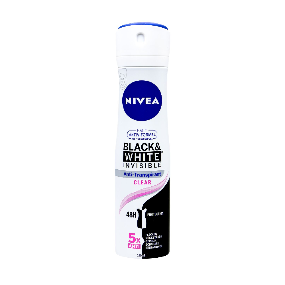 NIVEA DEODORANT BLACK & WHITE INVISIBLE CLEAR 150 ML