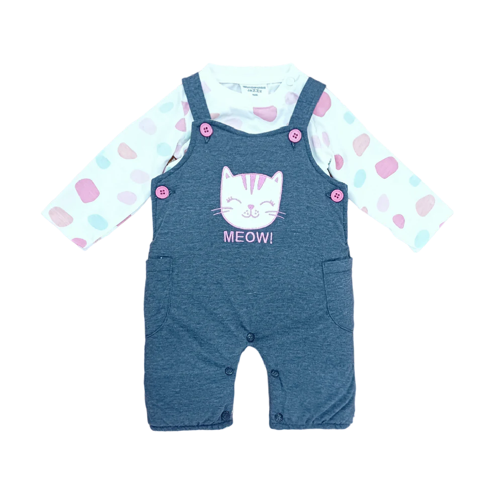 GIRLS L/S 2PC QUILTED PAJAMA SUIT HOODED MZW-24 0-3M 034