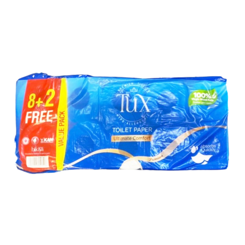 TUX PREMIUM TISSUES 8+2 PROMO PACK TOILET ROLLS